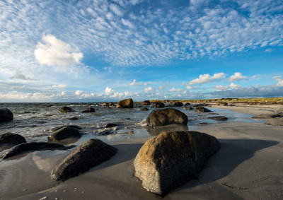 Badet langs stranden